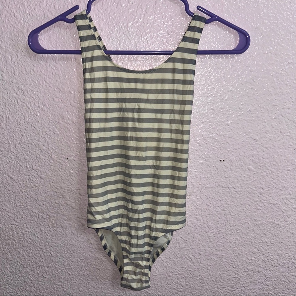 Primary Gray and White One Piece Swimsuit